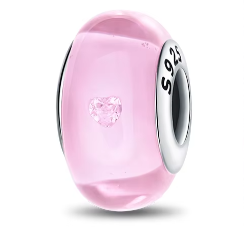 Separador de Berloques My Life em Prata - Rosa Claro