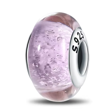 Separador de Berloques My Life em Prata - Rosa com Bolhas