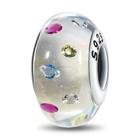 Separador de Berloques My Life - Branco com Bolinhas