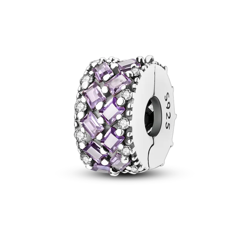 Separador de Berloques em Prata - Pedras Rosas