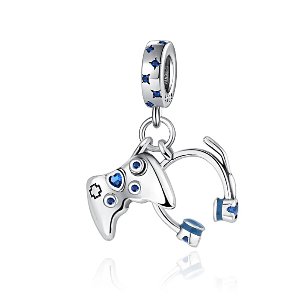 Berloque My Life em Prata 925 - Controle Gamer e Fone de Ouvido