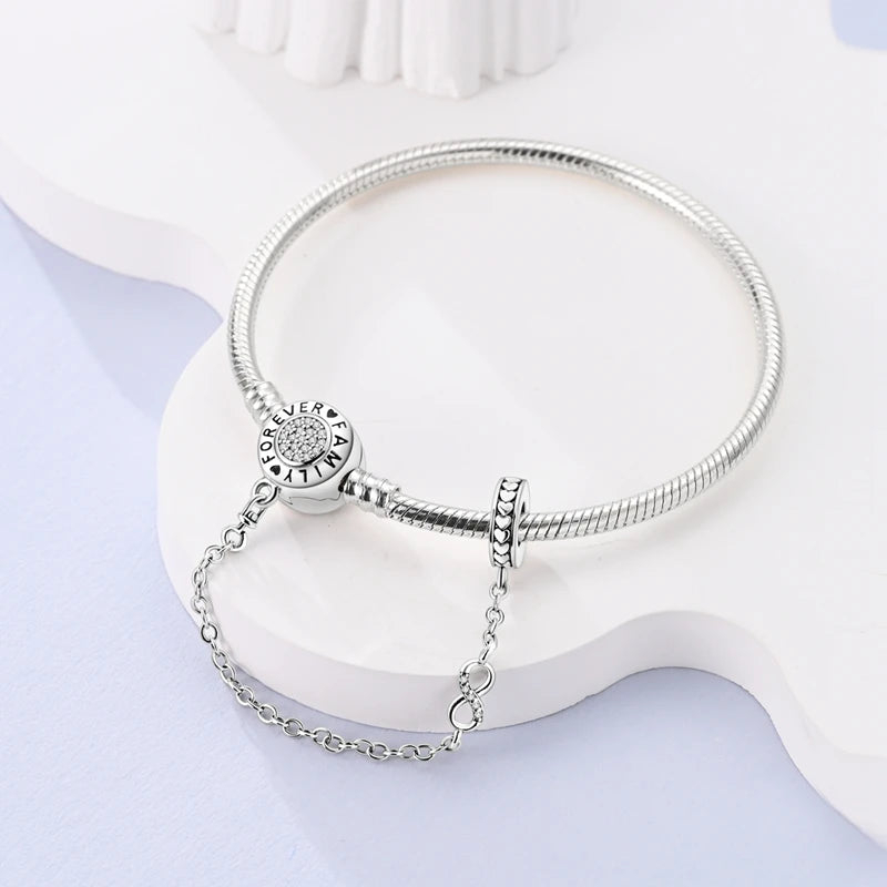 Pulseira para Berloques My Life em Prata com Trava de Segurança - Forever Family