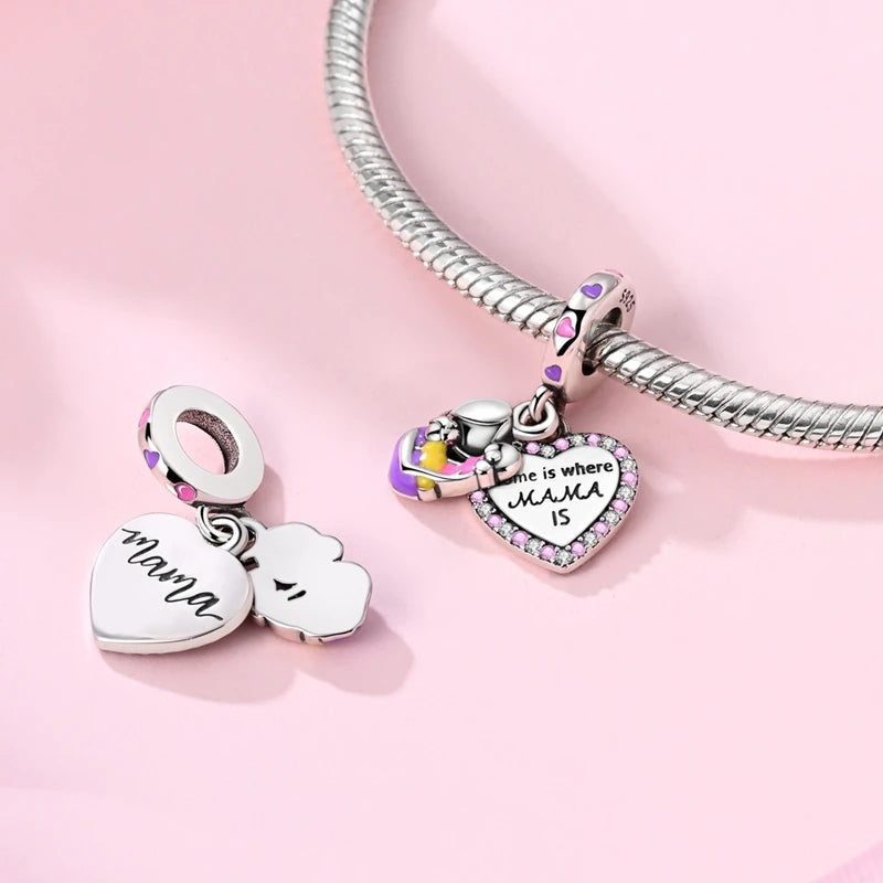 Berloque My Life em Prata - Lar é onde está a Mamãe