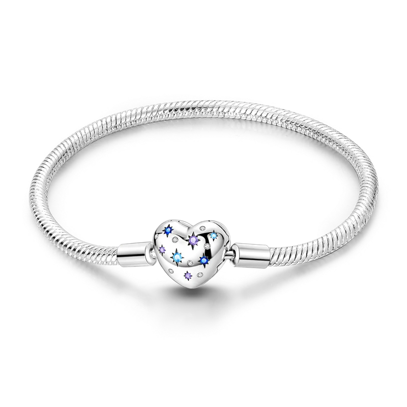 Pulseira para Berloques My Life em Prata com Coração