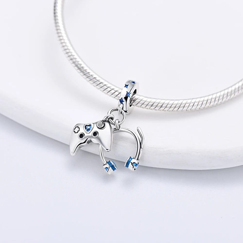Berloque My Life em Prata 925 - Controle Gamer e Fone de Ouvido