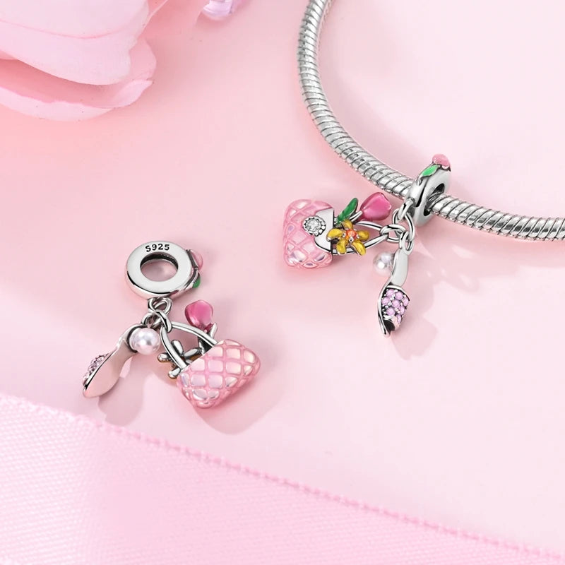 Berloque em Prata - Flores e Delicadeza