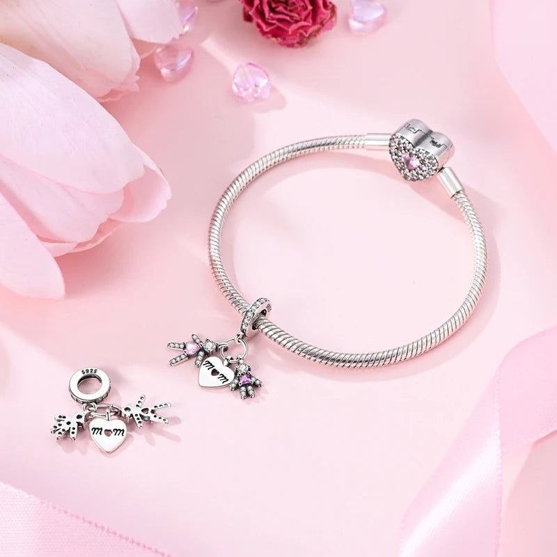 Berloque em Prata - Mom