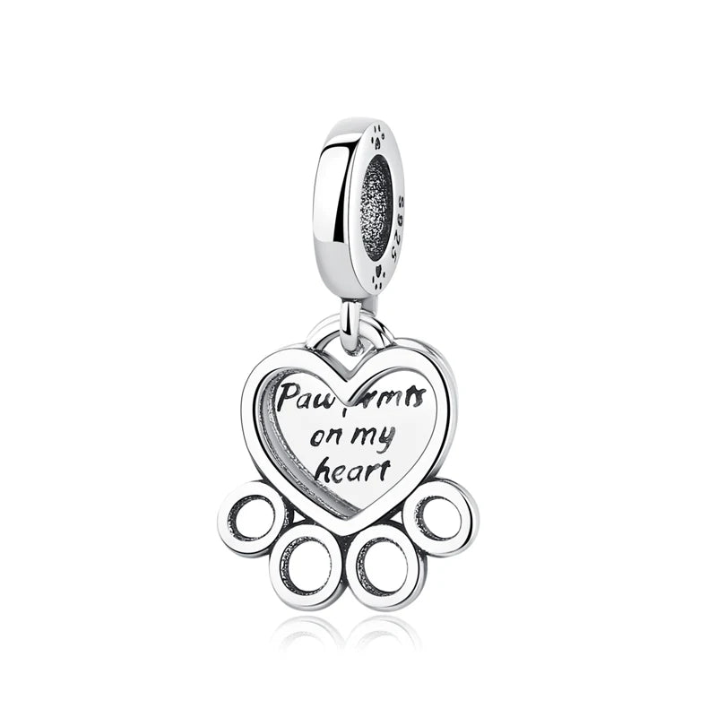 Berloque em Prata 925 - Paws on My Heart