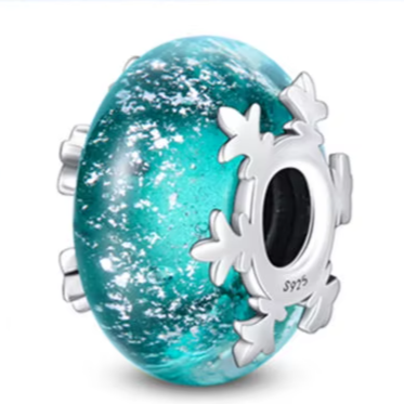 Separador de Berloques em Prata - Azul com Floco de Neve