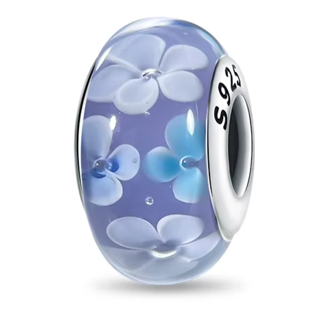 Separador de Berloques em Prata - Flor Azul