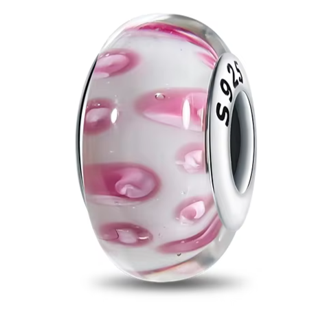 Separador de Berloques My Life em Prata - Branco com Rosa