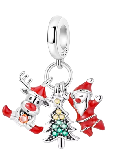 Berloque My Life em Prata - Papai Noel e Rena