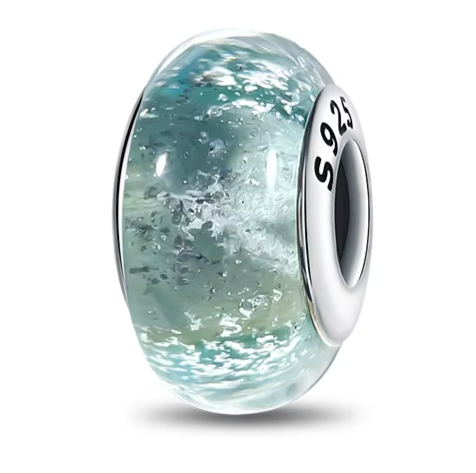 Separador de Berloque em Prata 925 - Azul com Brilho