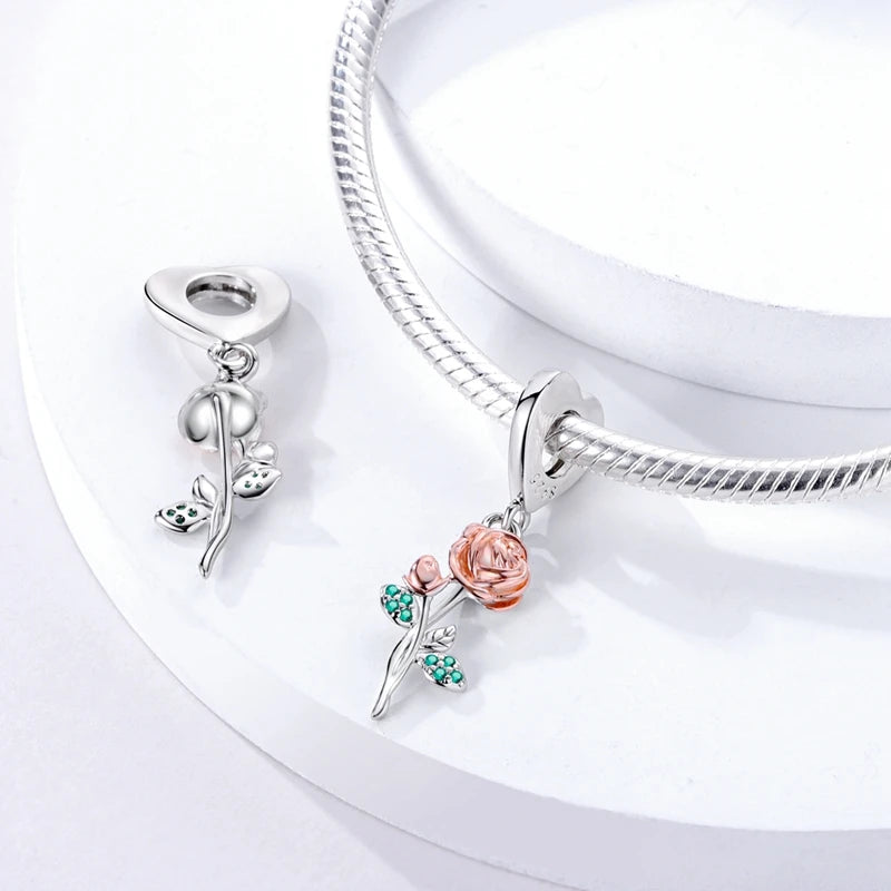 Berloque em Prata 925 - Flor de Rosa