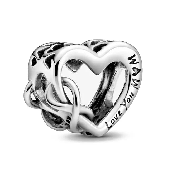 Berloque em Prata - Love You Mom
