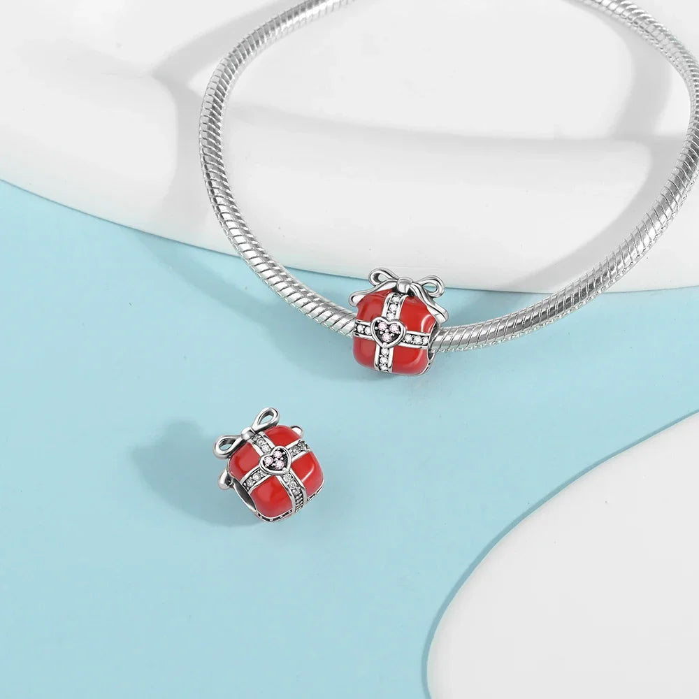 Berloque My Life em Prata 925 - Presente Vermelho