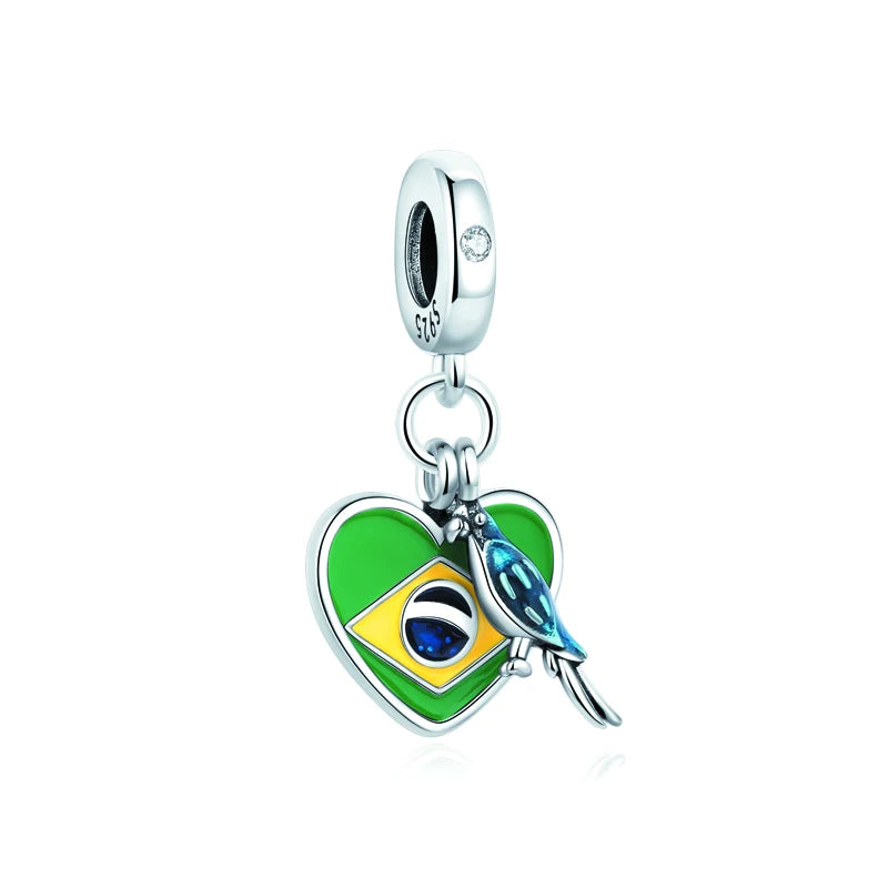 Berloque My Life em Prata 925 - Brasil