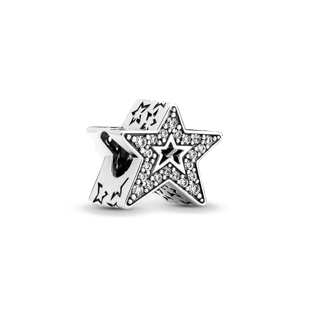 Berloque My Life em Prata - Estrela com Pedras