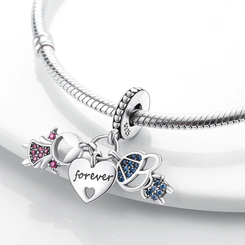 Berloque em Prata 925 - Irmãos Forever