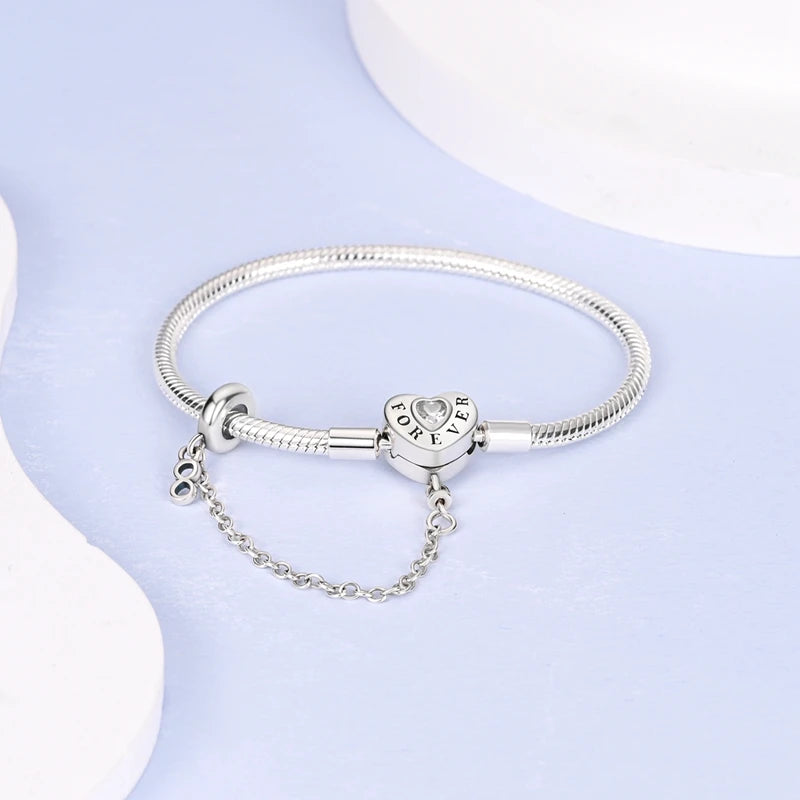 Pulseira para Berloques My Life em Prata com Coração - Forever