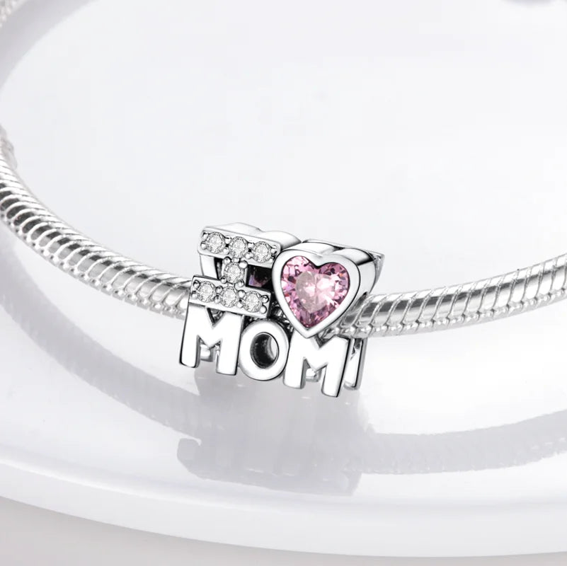 Berloque em Prata 925 - I Love Mom