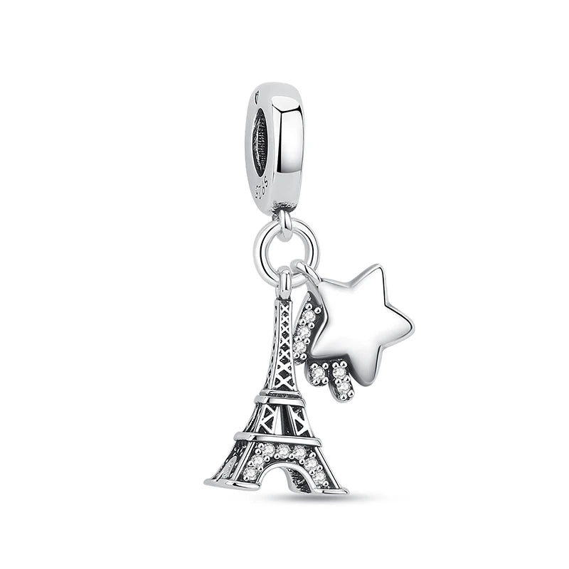 Berloque My Life em Prata - Torre Eiffel com Estrela