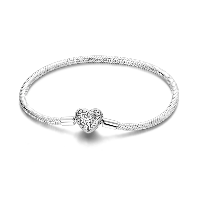 Pulseira para Berloque My Life -  Coração com Flores