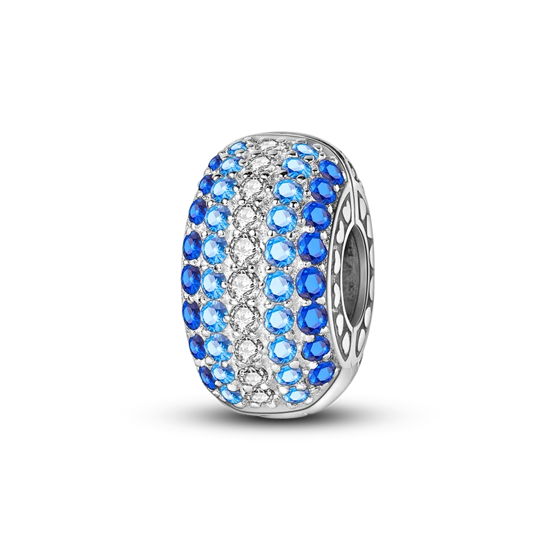 Separador de Berloques em Prata 925 - Pedras Azuis