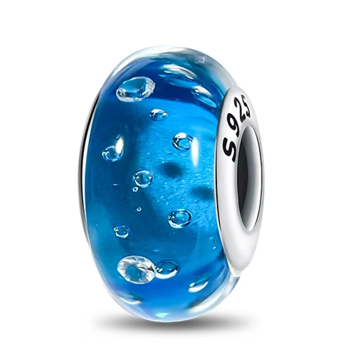 Separador de Berloques em Prata 925 - Azul com Bolhas