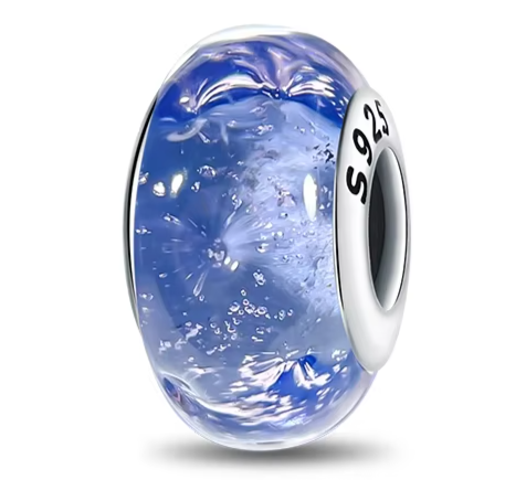 Separador de Berloques em Prata - Azul Escuro com Brilho