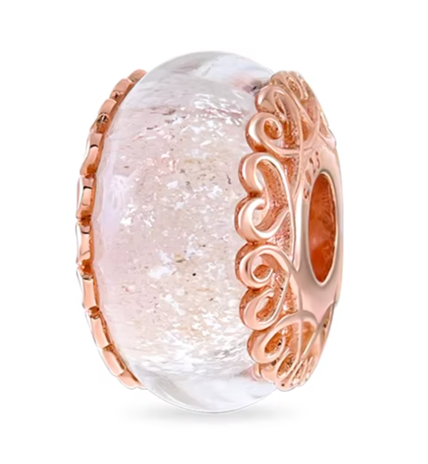 Separador de Berloques em Prata - Branco com Rose